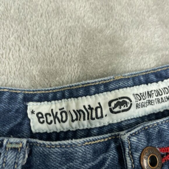 Vntg Ecko Unltd Foundry Fit Carpenter Jeans 38 Mens Blue Denim  *flaw* 6497 - Picture 3 of 12